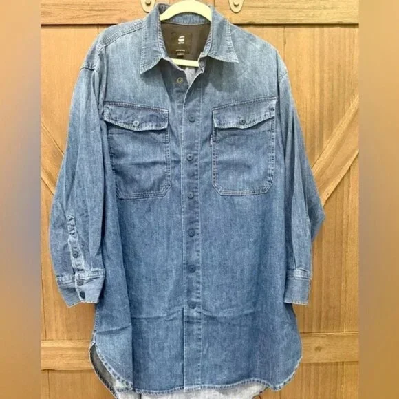 G-Star Women's Oversized Denim Button Down Shirt - S - fits S-L - Picture 2 of 4